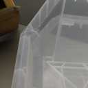 ReadySpace Plastic Containers for Organizing and Storage Bins for Drawers, Desks, Office Organization, and Garage, Stackable Bins, Medium-Wide (5" x 11" x 11"), 4-Pack, Clear