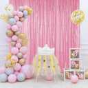 Hahuho Pink Sequin Backdrop Curtain, 2PCS 2FTx8FT Glitter Backdrop Curtain for Parties, Christmas, Wedding, Banquet Decoration2 Panels, 2FT x 8FT, Pink