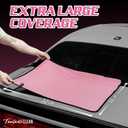Fantasticlean Large Car Drying Towels- 2 Pack, 32 by 24'' - Premium Microfiber Cleaning Cloth with Dual-Colored Twisted Loop, Ultra Absorbent, Scratch-Free for Instant Car Detailing (Pink)