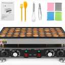 Dyna-Living Commercial Mini Pancake Maker 50PCS Dutch Pancake Maker 1600W Mini Pancakes Maker Machine, Restaurant Dorayaki Maker Stainless Steel Poffertjes Maker, Non-stick Coating