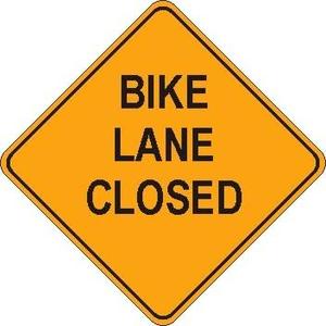Roll-Up Sign-36" Superbright-Bike Lane Closed Merge