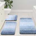 Arotive Microfiber Bathroom Rugs, Shaggy Soft and Absorbent Bath Rug, Non-Slip, Thick Plush Machine Washable Dry Bath Mats for Bathroom, Tub and Shower, 59x24, Light Blue, Rectangular