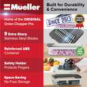 Mueller Vegetable Chopper Mandoline Slicer, Food Veggie Chopper, Cheese Grater, Onion Vegetable Cutter with Container, Dicer, Kitchen Gadgets & Essentials, White Sand/Grey (9 blade, White Sand/Grey)