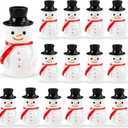 DTOFOOT 16 Pcs Mini Snowman Christmas Resin Snowmen Miniature Snowman Figurines Ornaments for Winter DIY Crafts Table Landscape Fairy Garden Dollhouse Decor