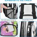 Busiuw Clear Backpack for Stadium Events Clear Backpack 12x12x6 with Front Pocket for Concert Sport Fashion Women Backpack Events Work Travel