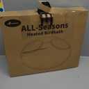 hodzumrac Heated Bird Bath, 75W Thermostatically Controlled Birdbath Heater with 2 Food Trough, Heated Bird Feeder for Winter Outdoor Patio Lawn & Garden Decoration, with Mounting Hardware