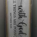 YWMZYKJGS With God All Things Are Possible Sign Wall Decor 40"×15" Matthew 19:26 Bible Verse Jesus Religious Christian Scripture Prayer Large Wooden Framed Wall Hanging Art (Wood)