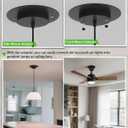 Recessed Can Light Conversion Kit for 5" and 6" Ceiling Fixtures - Pendant/Hanging Light Upgrade, Compatible with Ceiling Fans, Includes 7" Flat Steel Medallion, Black Finish