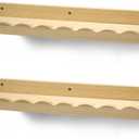 Suzile 2 Pcs Scalloped Shelves Wall Floating Shelves Set for Room, Bathroom, Bedroom, Cute Room Decor Aesthetic and Books, Toys, Photo Frames Storage(23",Natural)