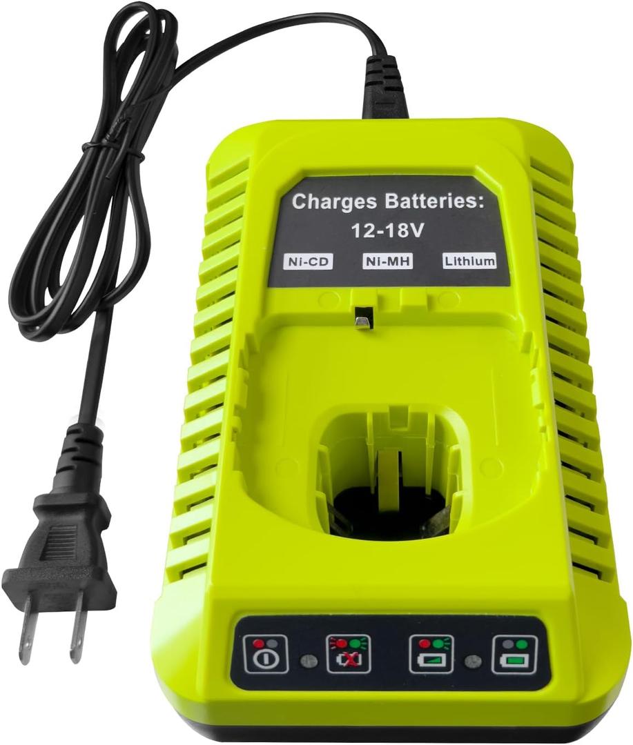 Charger Replacement for Ryobi Battery Charger, Compatible with Ryobi 18V Battery Charger, Works with 12V-18V Ryobi Li-ion & Ni-Cad Ni-Mh Batteries, Compatible with P102, P103, P105, P107, P108, P189