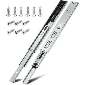 1 Pair | Soft Close Drawer Slides 22 inch, HBL Heavy Duty Cabinet Drawer Slides Replacement - Ball Bearing Full Extension, 200 LB Capacity, Made of Cold-Rolled Steel, Rust-Resistant & Long-Lasting. (Silver)