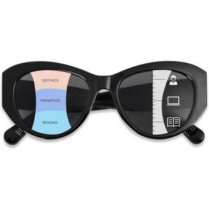 FONHCOO Progressive Sunglasses for Women Men, Multifocal Reader Sun Glasses Outdoor Reading Sunglasses UV400 Protection