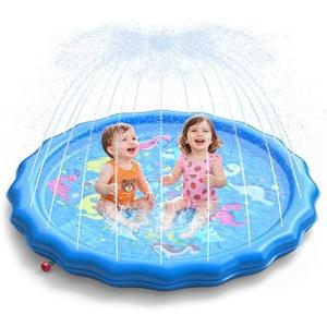 QPAU Splash Pads for Toddlers 1-3, Durable 67" Baby Splash Pad, Outdoor Sprinkler for Kids Toddler Toys, Summer Water Play Mat for Girl Boy Birthday Gift 2 Year Old
