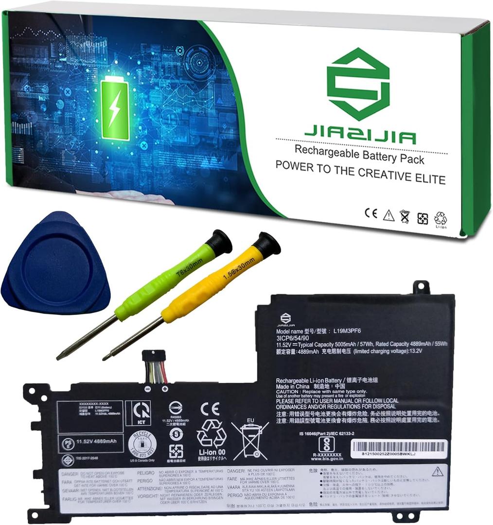 L19M3PF6 Laptop Battery Replacement for Lenovo IdeaPad 5-15ITL05 5-15ARE05 5-15IIL05 Series SB10W86952 5B10W86944 L19L3PF2 SB10W86961 5B10W86945 L19C3PF5 SB10W86938 5B10W86947 11.52V 57Wh