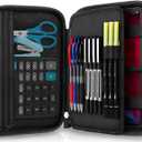 Zannaki Big Capacity Storage Pouch Marker Pen Pencil Case Simple Stationery Bag Box Art Tool & Sketch Storage Boxes for Bullet Journal Middle High School Office College Student Girl Women Adult Teen (Black)