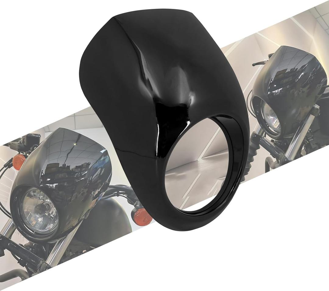 Motorcycle Headlight Fairing Cowl Mask Fit for Harley Sportster XL883 XL1200 Dyna Glide FX Gloss Black