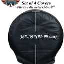 Tire Covers for RV Wheel, Set of 4: Motorhome, Wheel Covers Waterproof Soft Vinyl Tire Protectors Tire Covers Fits 36" to 39" Tire Diameters