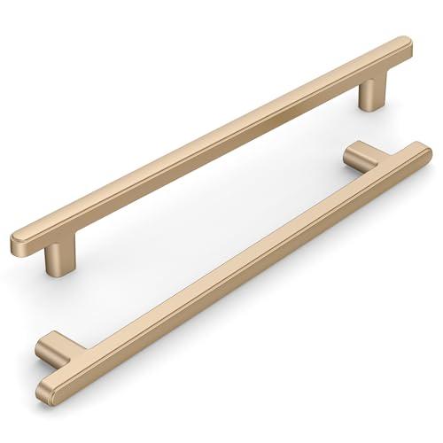KNOKLOCK 10 Pack 7.5 Inch(192mm) Kitchen Cabinet Handles Champagne Bronze Cabinet Pulls Champagne Gold Kitchen Cabinet Hardware Drawer Pulls for Cupboard Wardrobe