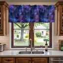 2 x Valance Curtain for Kitchen,Galaxy Star Nebula Space Starry Sky Window Valance for Living Room Scroll,Rod Pocket Valances for Bedroom Decor,Window Treatment Valance 1 Panel 18" x 42"