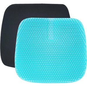 Gel Seat Cushion for Office Chair, Super Breathable Honeycomb Design Comfort Support for Lower Back, Spine, HIPS, Multi-Use Seat Cushion with 1 Non-Slip Cover