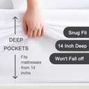 100% Microfiber Queen Size Fitted Sheet Only, Bed Sheet White 60"x80" | Ultra Soft,Up to 14 inch Deep Pocket Bottom Sheet, Stay in Place Hotel Bedding Matress Protector, Machine Washable, Non-Fade