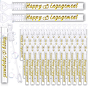 Foilswirl 50 Pack Happy Engagement Party Favors Wedding Bubbles Wand for Guests Wedding Proposal Table Decor White Heart Bridal Shower Favors Guests Gift for Valentine's Day Engagement Party Supplies