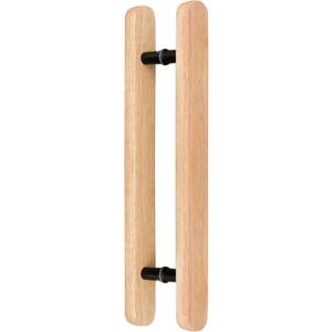 24in Solid Wood Glass Door Handle, Modern Commercial Double Sided Push Pull Door Handle Set, H Shape Long Door Pulls, Sliding Door Handle Fit for Home Office Barn Door, Store Shop Entrance Doors (23.62in)