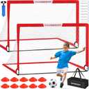 VAVOSPORT Soccer Goal, 2 of 6'x4' Kids Soccer Goals for Backyard Set, Portable Pop Up Soccer Net, Practice Soccer Training Equipment with Ball, Cones for Toddler,Youth Sports Outdoor Games Yard Play