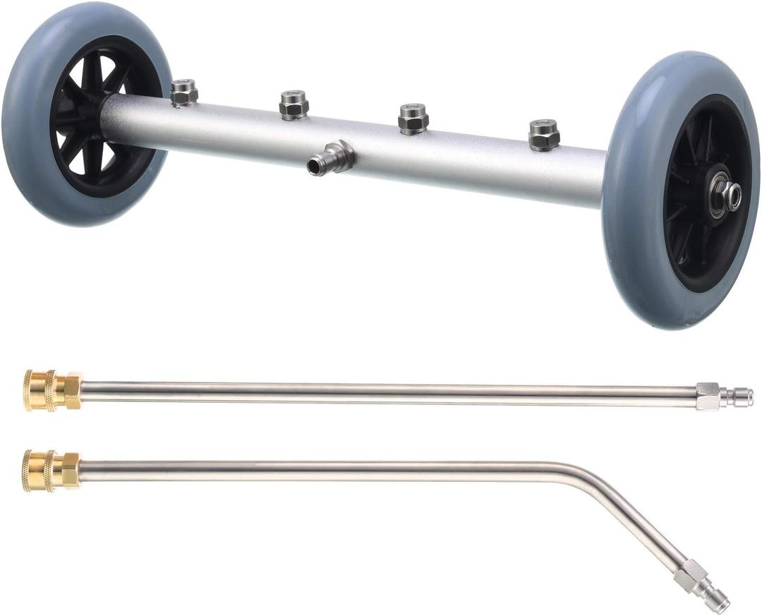 Undercarriage Pressure Washer Attachment, 16 Inch Undercarriage Cleaner, Under Car Pressure Washer Attachment with 3 Pcs Extension Wand, 4000 PSI