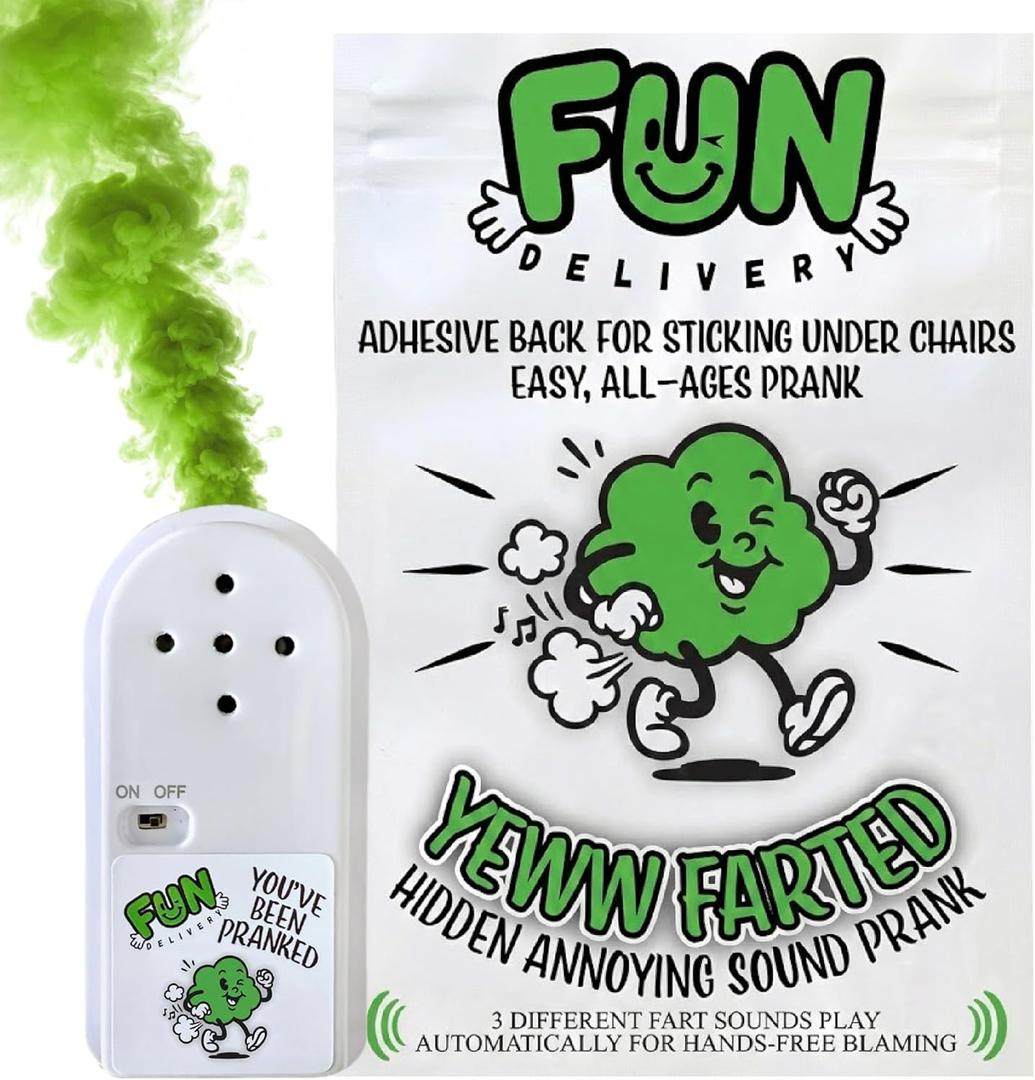 FUN delivery Yeww Farted: Hidden Fart Sound Prank Device  Random Fart Noise Maker with 3 Funny Sounds for Office Pranks, April Fools Prank, Gag Gift for Boss, & Harmless Practical Joke