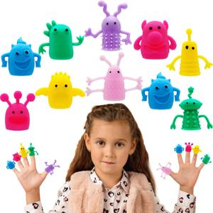 3 x 20 PCS Cute Finger Puppets Toys,Monster Stretchy Finger Puppets Fidget Toys,Soft Rubber Finger Doll Toys for Role Playing,Party,Christmas