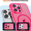 Magnetic for iPhone 16 Pro Max Case, Upgraded [Camera Control Button] [Full Camera Protection] [with 1 Screen Protector] Translucent Matte Shockproof Protective Phone Cover, Rose Pink