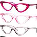 Yogo Vision Reading Glasses Readers for Women Cateye Eyeglasses and Light Spring Hinge Frame, 2.0 x
