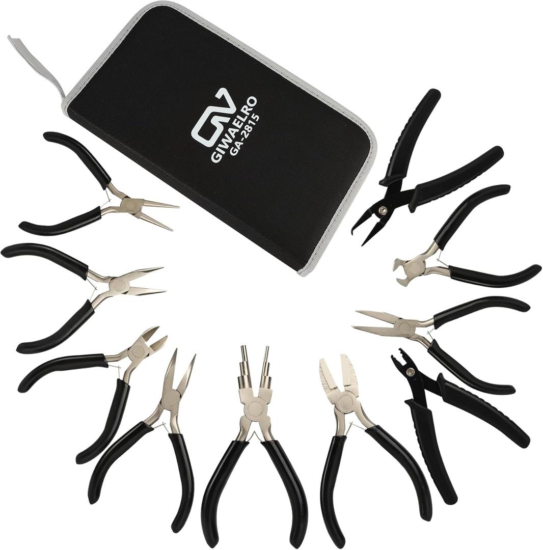 Jewelry Pliers Set, 10 PCS Professional Pliers for Jewelry Making, Repair and Wire Wrapping