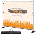 VEVOR Backdrop Stand 10 x 8 Ft, Height Adjustable Background Stand with 1 Carrying Bag, Photo Backdrop for Party Wedding Studio Trade Show