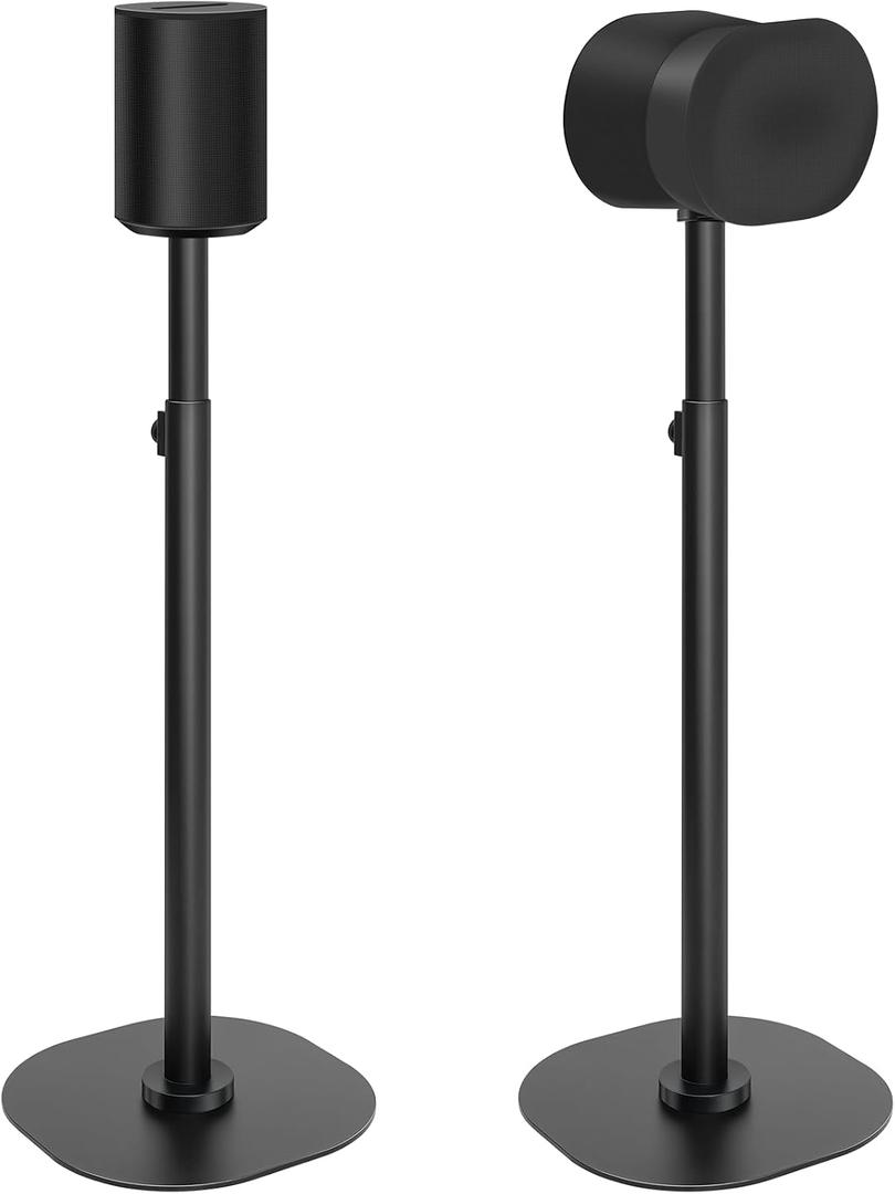 Haturi Speaker Stands Pair for Sonos ERA 100 & 300 Adjustable 2242 Floor Stands with Cable Management Heavy Duty Metal Construction Non Slip Base for Living Room Bedroom Office