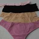 Jo & Bette Cotton Thongs for Women - Bikini Underwear - Seamless Thongs Breathable Panties Pack No show 6 Pack Pastels, Pink Set, XL