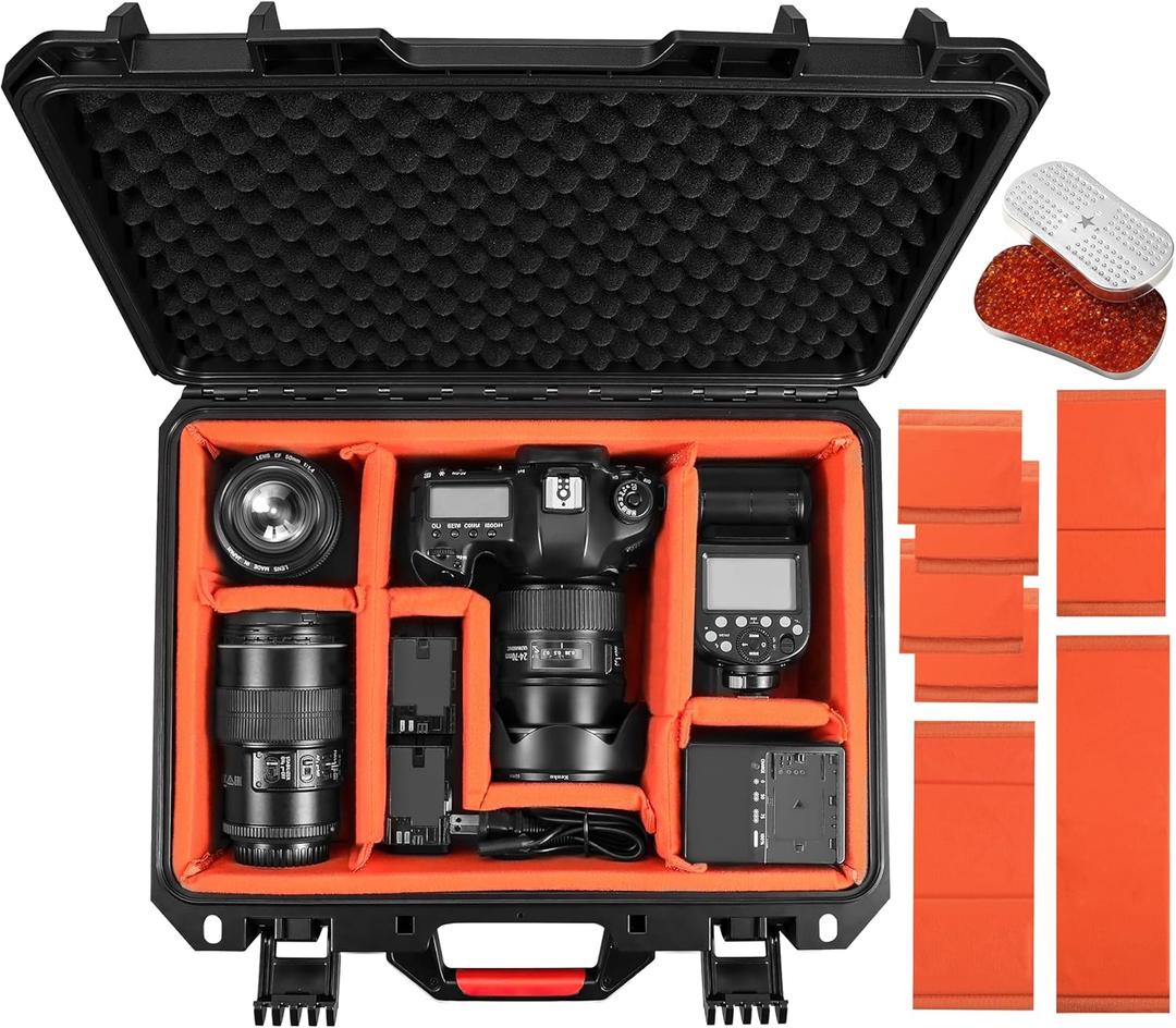 Camera Hard Cases DSLR SLR Lenses Waterproof Travel Weatherproof Protection Dividers For DJI Mavic/Air/Mini Drones for Sony FE 400-800mm f/6.3-8 G OSS For Gopro (Only Case) 16.2x12.8x7inch