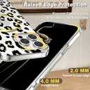 for iPhone 16 Pro Clear MagSafe Case Leopard Cheetah Clear Glitter, Luxury Trendy Magnetic Bumper Case +1 Screen Cover +1 Camera Lens Protector for Women Girl iPhone 16 Pro 6.3"(Gold Leopard)