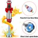 KOIOS 5-in-1 Hand Immersion Blender, 1000W 12 Speed Handheld Blender Stick with Copper Motor Stainless Steel Blade, 600ml Mixing Beaker,500ml Food Processor, Whisk, Milk Frother, Non-BPA, Red