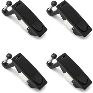 QWORK Compression Latch Lock, 4 Pack, Zinc Alloy, Flush Lever Latch, Adjustable Grip Range 0.04"-0.94", Black