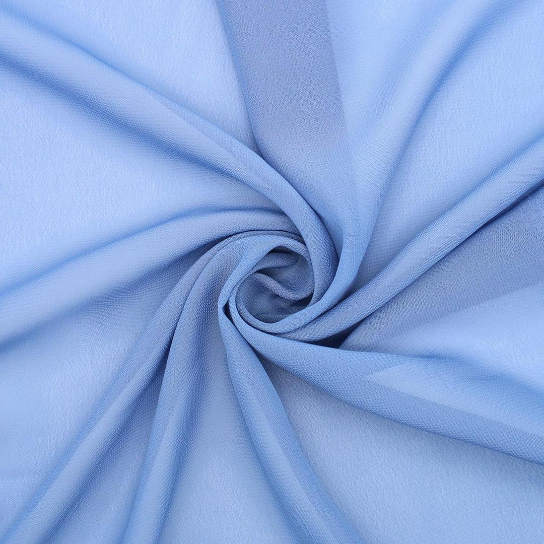 58" Solid Color Chiffon Fabric Rustic Sheer Bridal Wedding Party Decorations Backdrop, Dusty Blue, 10 Yards