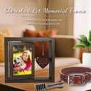 Pet Memorial Gift for Dogs and Cats  Rotating Wooden Picture Frame for 4x6 Photos  Loss of Dog Sympathy Gift, Pet Loss Remembrance Bereavement Keepsake (you left a whole piece of my heart)