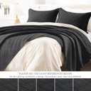 EXQ Home Quilt Set Twin Size Black 2 Piece,Lightweight Soft Coverlet Modern Style Squares Pattern Bedspread Set for All Season(1 Quilt,1 Pillow Shams)