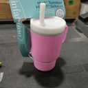 Infantino My 1st Tumbler, 9 Oz. Silicone Sippy Cup with Straw & Handle, Spill-Resistant Baby Cup for On-the-Go, BPA-Free Transition Bottle, Cotton Candy
