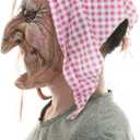 STYLER Latex Old Witch Mask with Scarf and Hair Halloween Scary Women's Face Mask