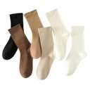 Sock Women'S Autumn And Winter White Sports Mid-Tube Socks (Pair of 6)