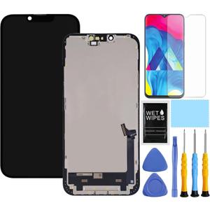 for iPhone 14 Screen Replacement for iPhone 14 Screen Replacement kit for iPhone 14 LCD Display digitizer A2649 A2881 A2884 A2883 A2882 Touch Screen Assembly with Repair Tools 6.1 inch Black