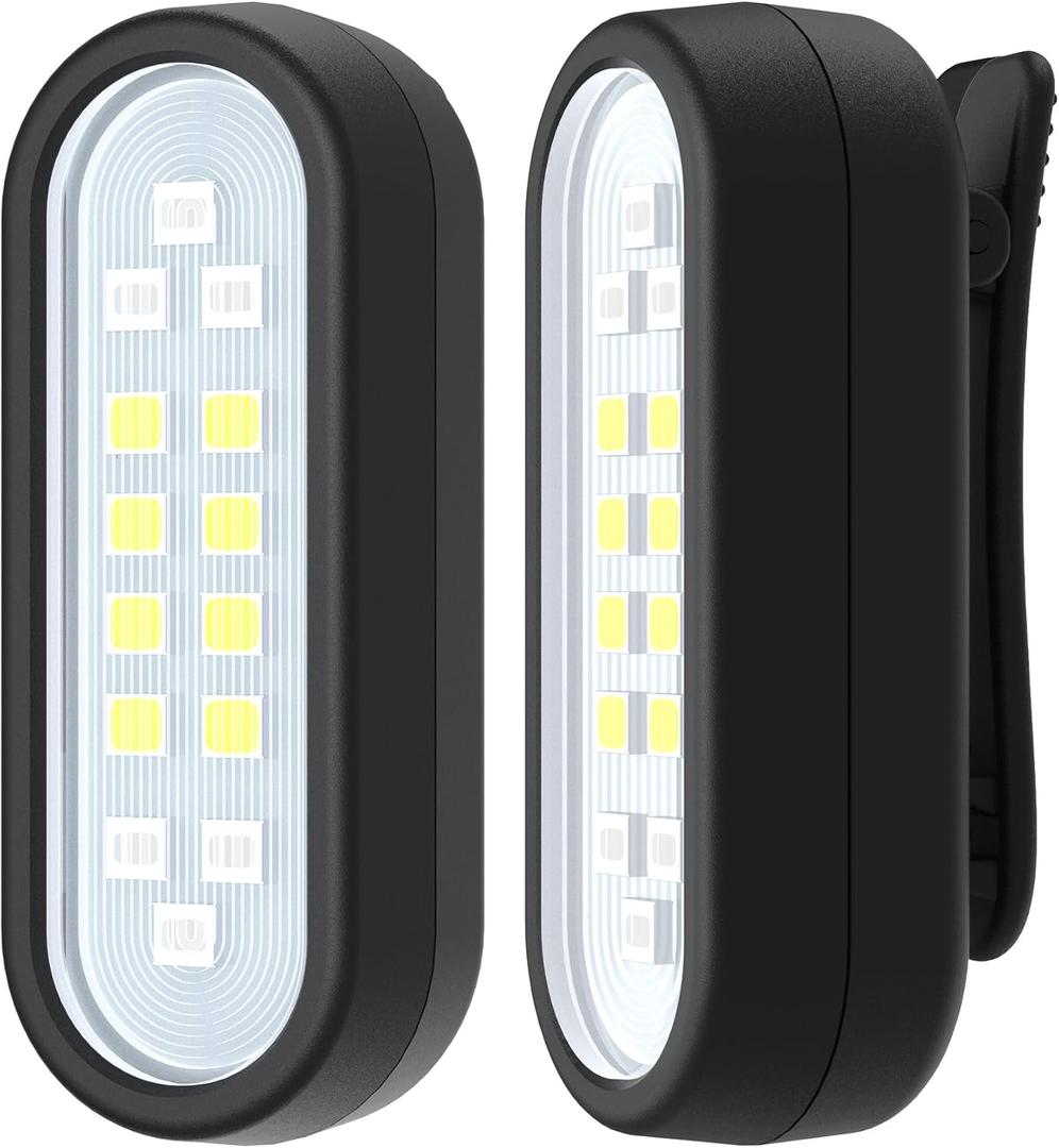Yaklim Running Light, 2 Pack Clip on Flashlight for Runners Rechargeable Safety Lights for Walking at Night Hands Free Emergency LED Flashlight Work Light Warning Flashing Camping Hiking Walking Dog