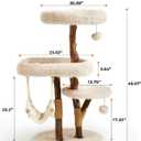 Letkind Modern Cat Tree Tower for Large Indoor Cats, Perches-Natural Solid Wood Cat Tower with Sisal Scratching Post, Perches, Hammock & PlayBalls, Aesthetic Boho Cat Furniture